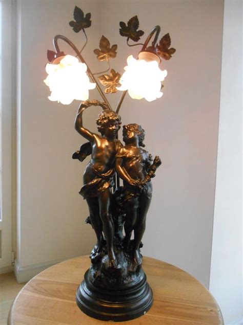 bronze lamp|Lampe de table en bronze